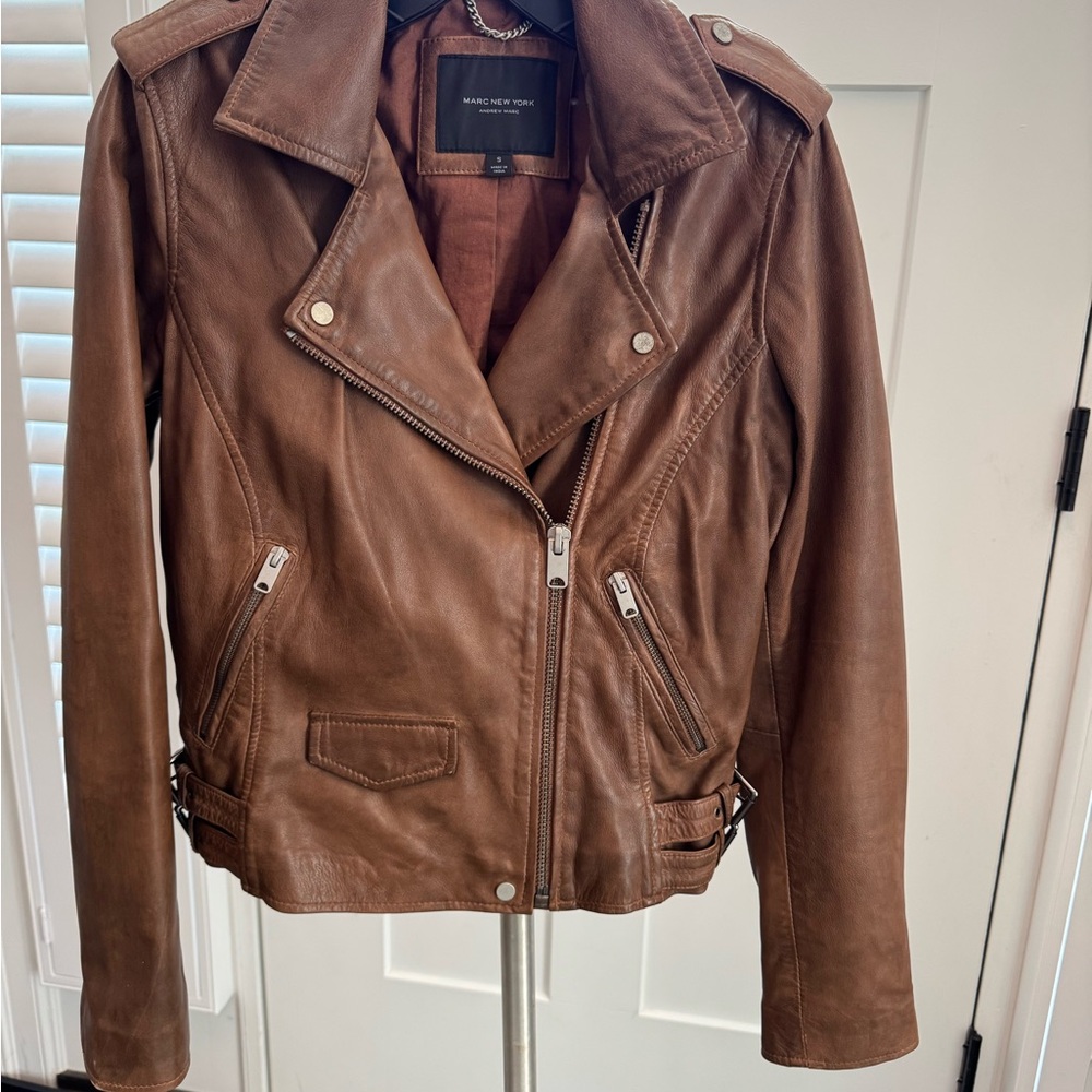 Marc New York Tan Leather Jacket